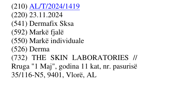 Zëri i markës Derma në buletin