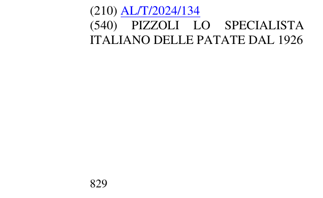 Zëri i markës PIZZOLI LO SPECIALISTA ITALIANO DELLE PATATE DAL 1926 në buletin