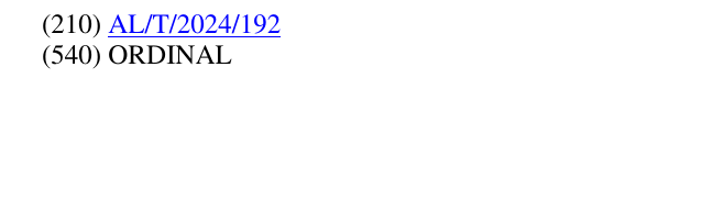 Zëri i markës ORDINAL 831 në buletin