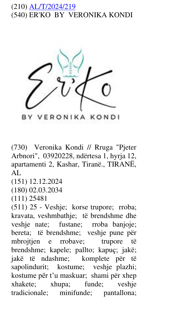 Zëri i markës ER'KO BY VERONIKA KONDI në buletin