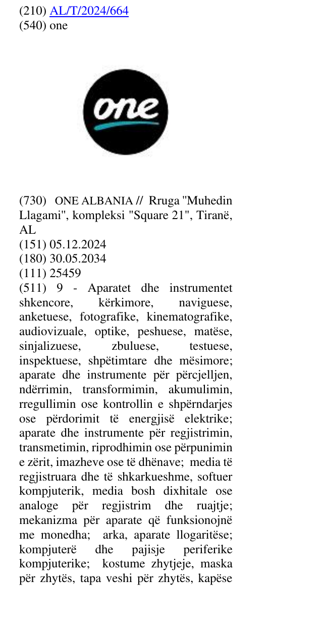 Zëri i markës one në buletin
