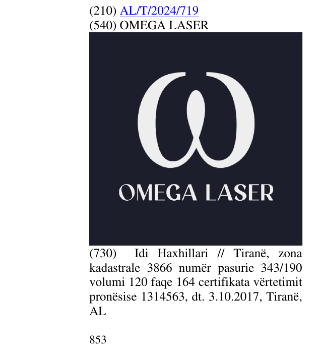 Zëri i markës OMEGA LASER në buletin