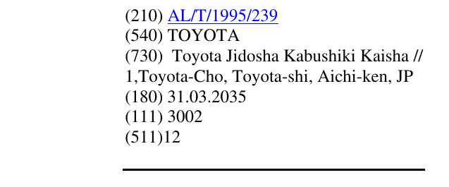 Zëri i markës TOYOTA në buletin