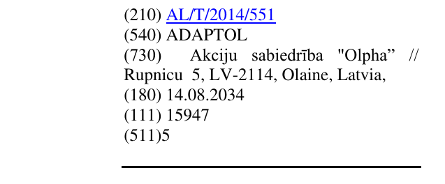 Zëri i markës ADAPTOL në buletin