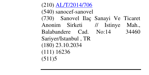 Zëri i markës sanocef-sanovel në buletin