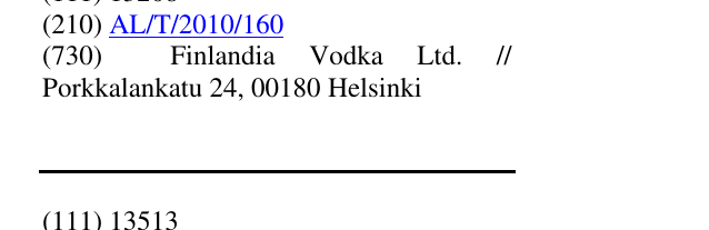 Zëri i markës VODKA FROM ABOVE në buletin