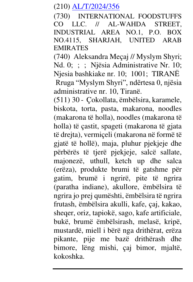 Zëri i markës CHOCO BELGIQUE në buletin