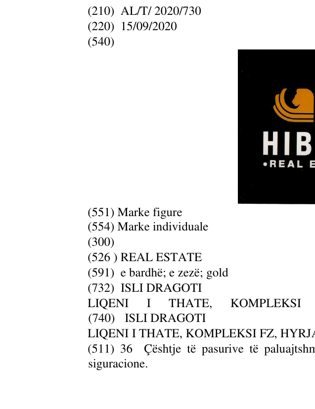 Zëri i markës REAL ESTATE në buletin