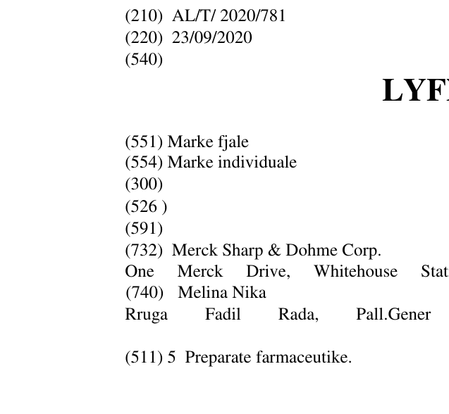 Zëri i markës LYFNUA në buletin