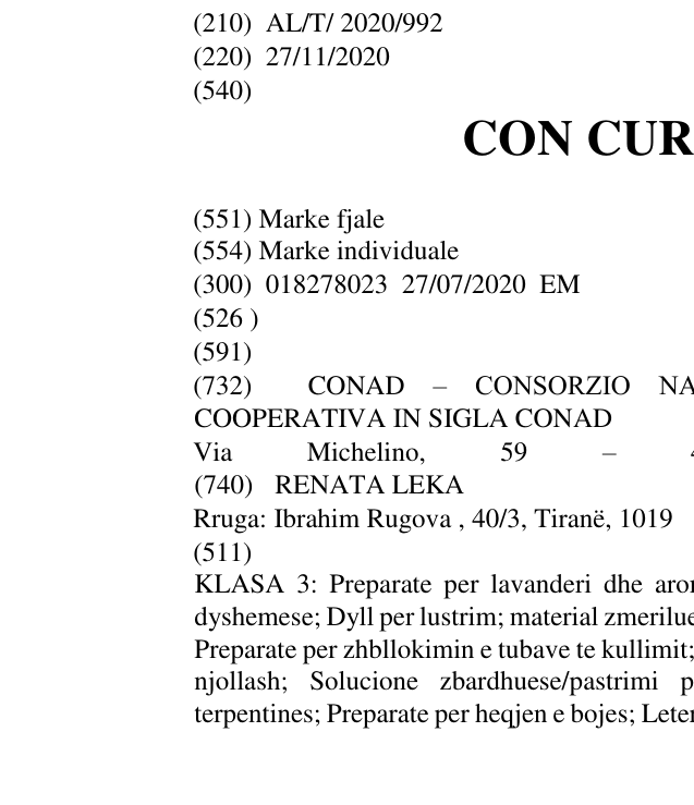 Zëri i markës CON CURA CONAD në buletin