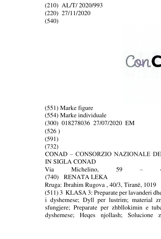 Zëri i markës Con CURA CONAD në buletin