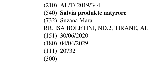 Zëri i markës Salvia produkte natyrore në buletin