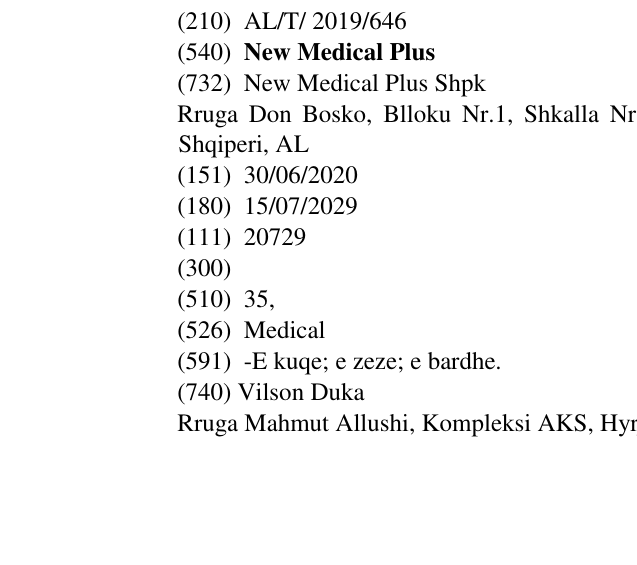 Zëri i markës New Medical Plus në buletin