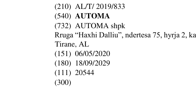 Zëri i markës AUTOMA në buletin
