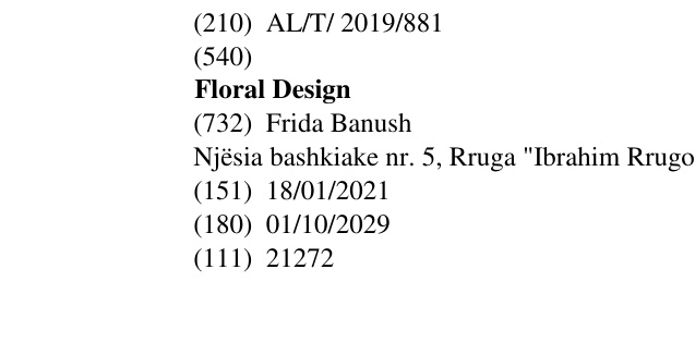 Zëri i markës FLORAL FANTASY Floral Design në buletin