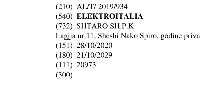 Zëri i markës ELEKTROITALIA në buletin