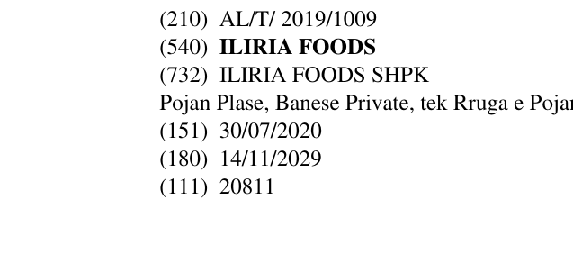 Zëri i markës ILIRIA FOODS në buletin