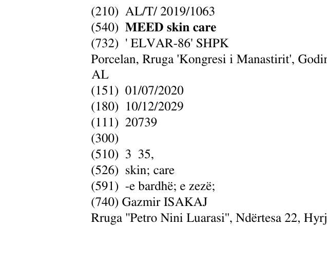 Zëri i markës MEED skin care në buletin