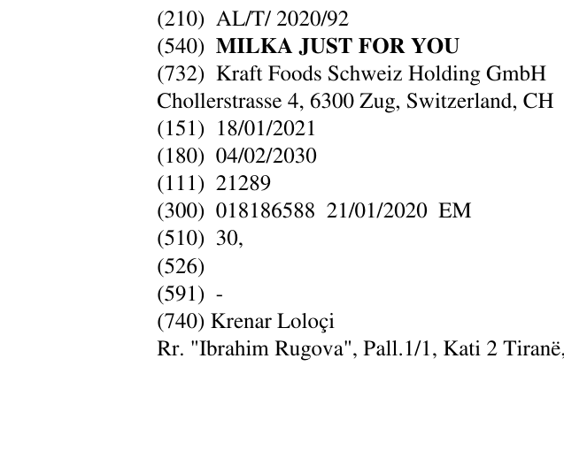 Zëri i markës MILKA JUST FOR YOU në buletin