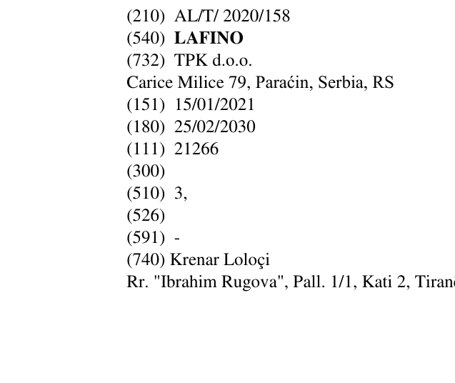 Zëri i markës LAFINO në buletin