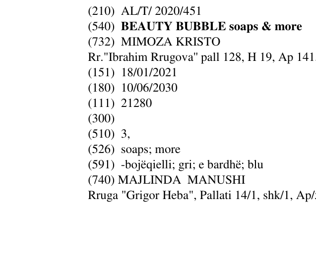 Zëri i markës BEAUTY BUBBLE soaps & more në buletin