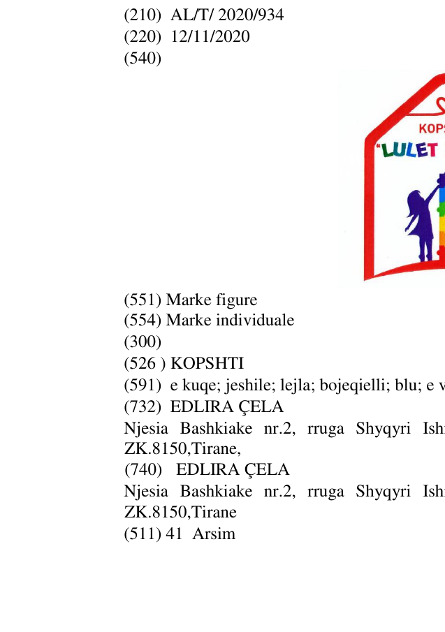 Zëri i markës KOPSHTI në buletin