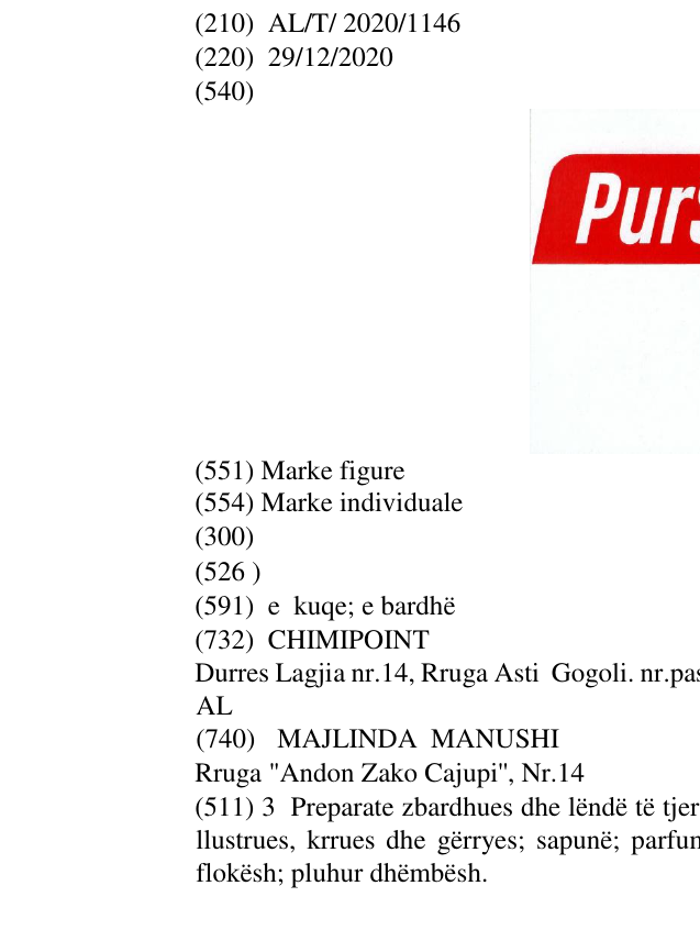 Zëri i markës PurSol në buletin
