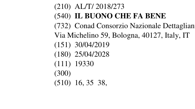 Zëri i markës IL BUONO CHE FA BENE në buletin