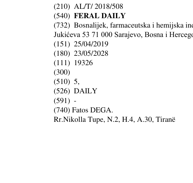 Zëri i markës FERAL DAILY në buletin