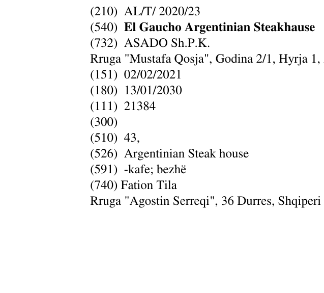 Zëri i markës El Gaucho Argentinian Steakhause në buletin