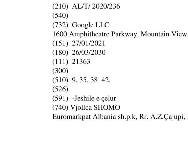 Zëri i markës AL/T/2020/236 në buletin