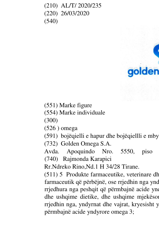 Zëri i markës omega në buletin