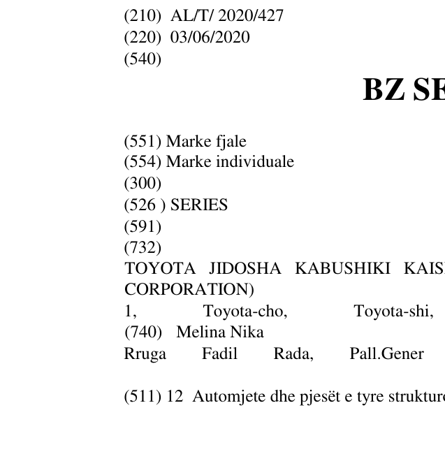 Zëri i markës BZ SERIES në buletin