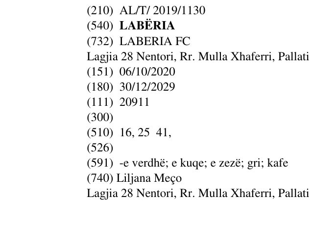 Zëri i markës LABËRIA në buletin