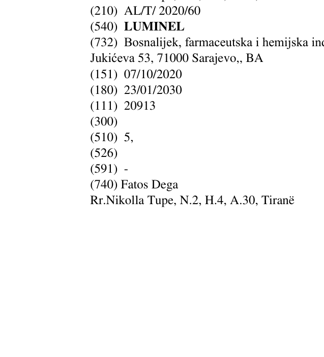 Zëri i markës LUMINEL në buletin