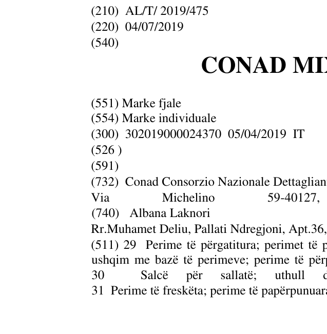 Zëri i markës CONAD MIX & GUSTA në buletin