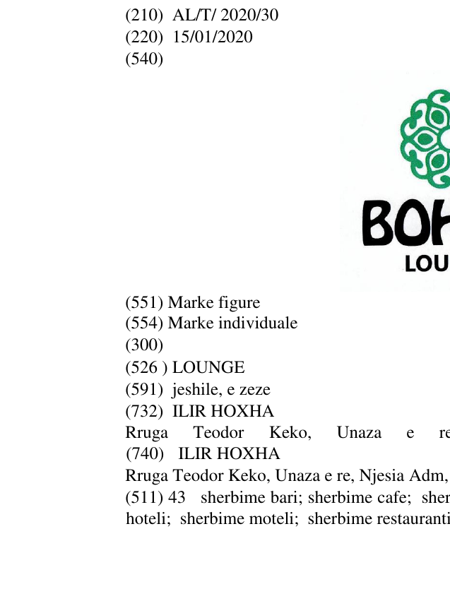 Zëri i markës LOUNGE në buletin