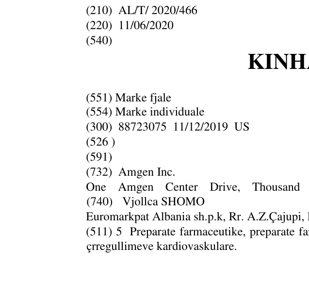 Zëri i markës KINHARTO në buletin