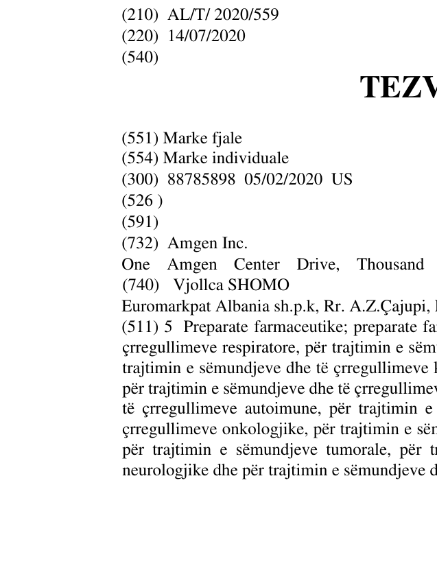 Zëri i markës TEZVAYO në buletin
