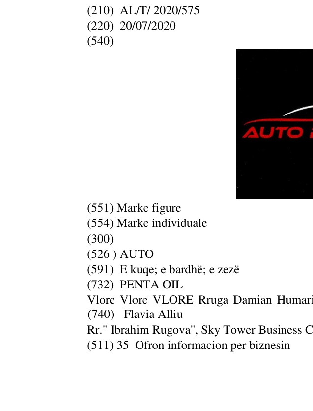 Zëri i markës AUTO në buletin