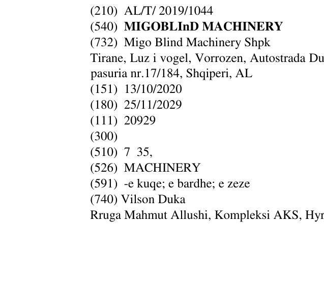 Zëri i markës MIGOBLInD MACHINERY në buletin