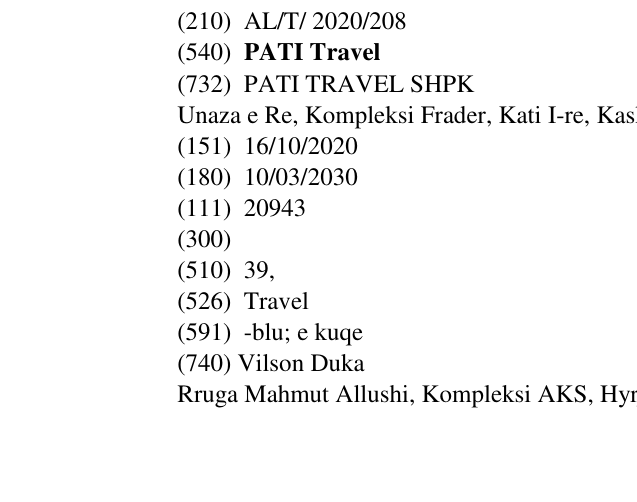Zëri i markës PATI Travel në buletin