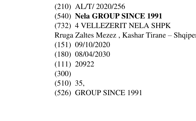 Zëri i markës Nela GROUP SINCE 1991 në buletin