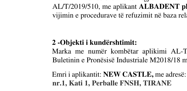 Zëri i markës albadent plus në buletin
