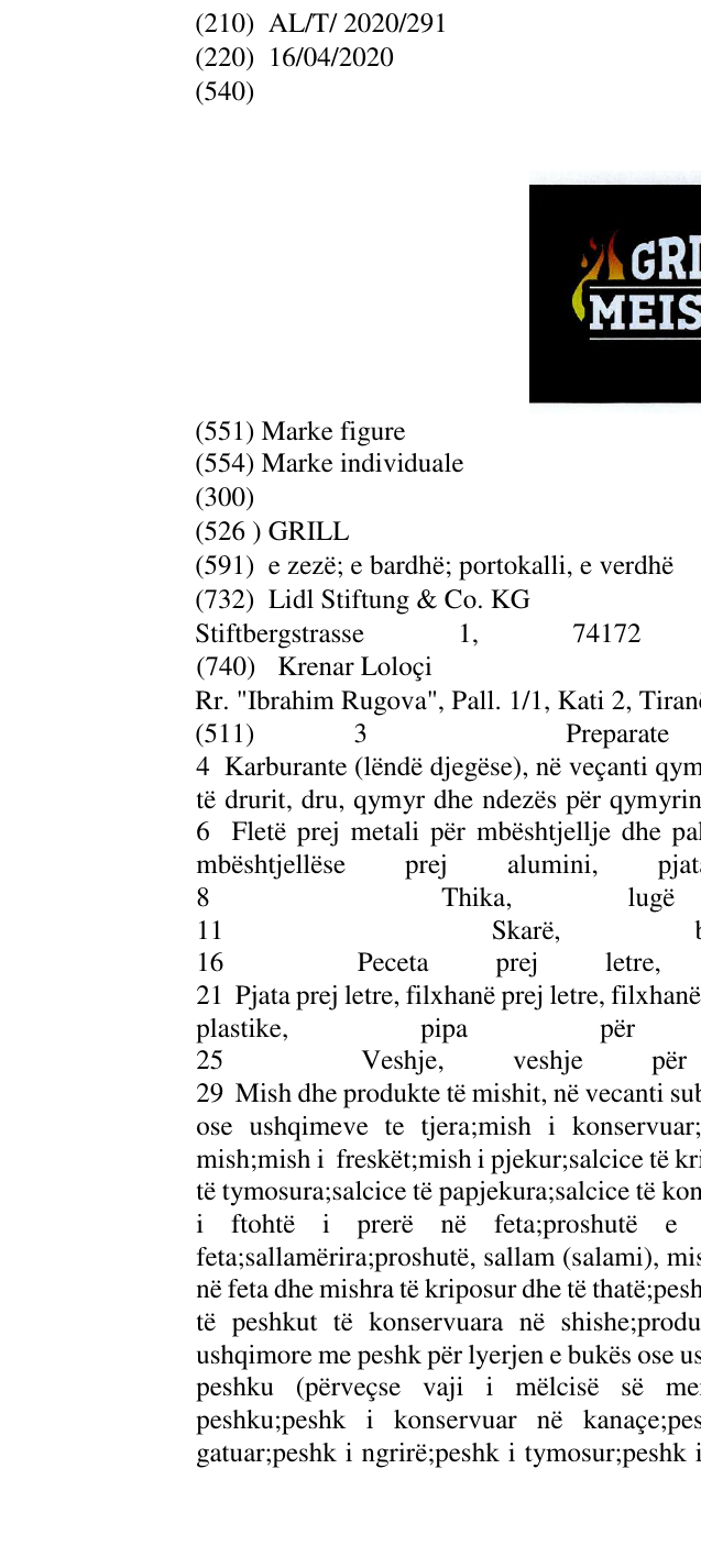 Zëri i markës GRILL në buletin