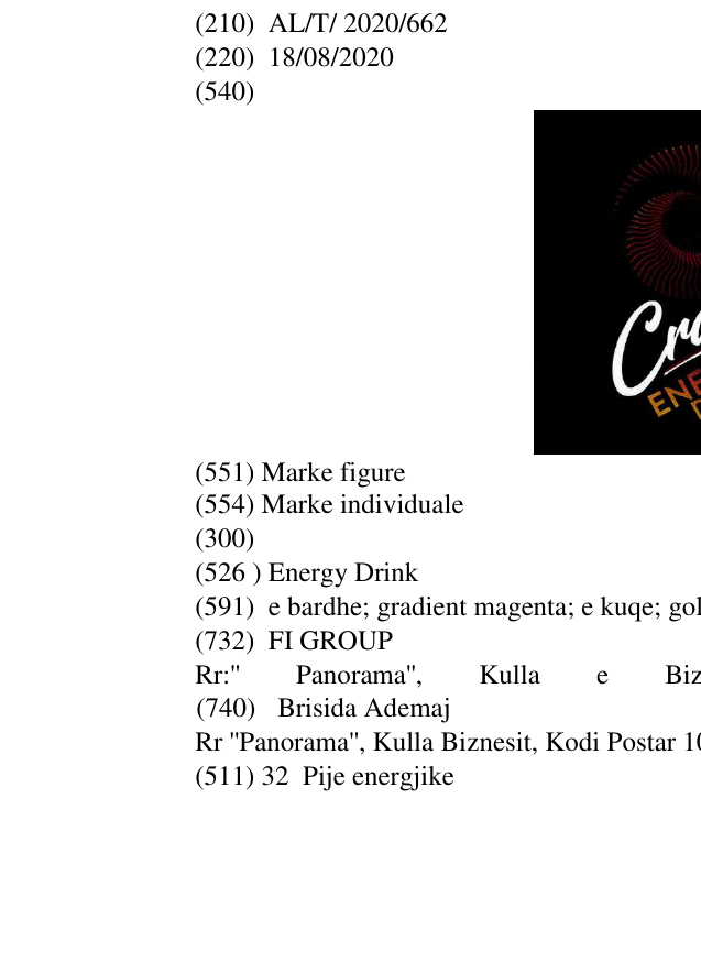 Zëri i markës Energy Drink në buletin