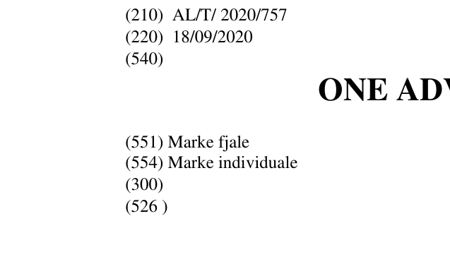 Zëri i markës ONE ADVANCED në buletin