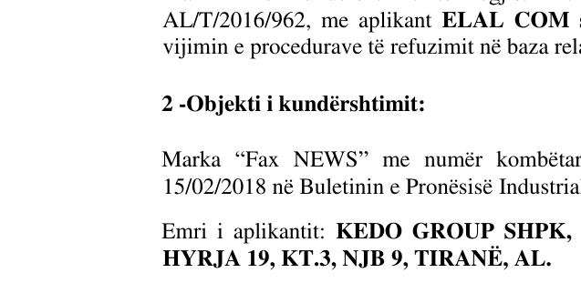 Zëri i markës ELLI në buletin