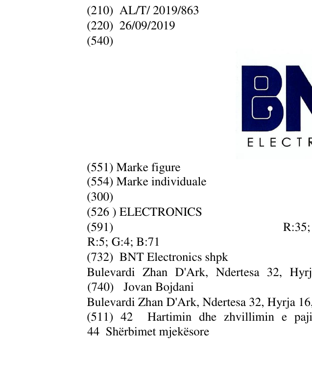 Zëri i markës ELECTRONICS në buletin