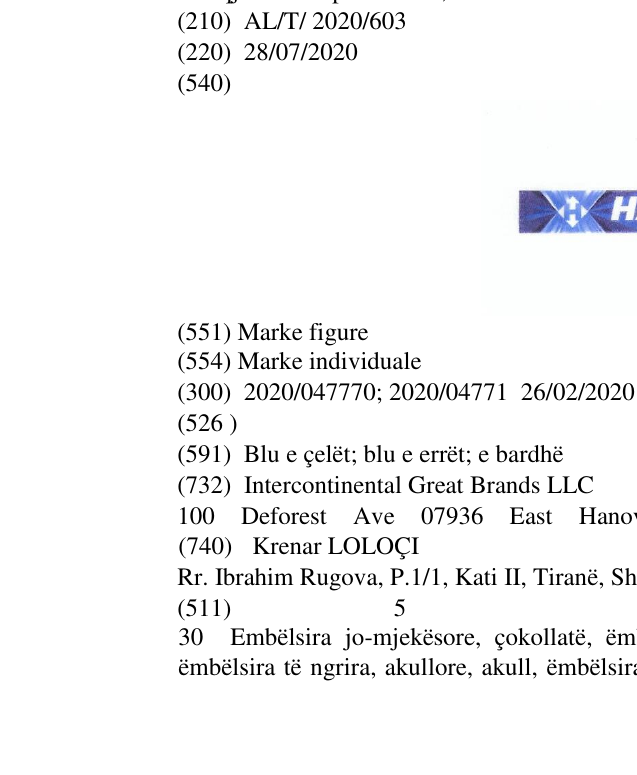Zëri i markës HALLS. në buletin